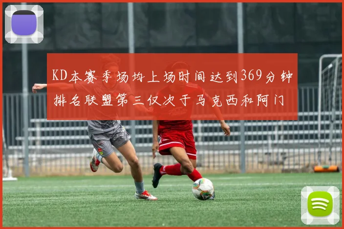 KD本赛季场均上场时间达到369分钟排名联盟第三仅次于马克西和阿门